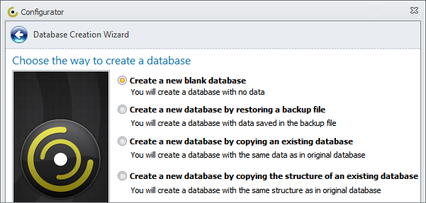 Database Software Programs: Create a New Database in CentriQS