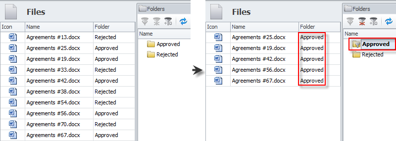 folders filtering
